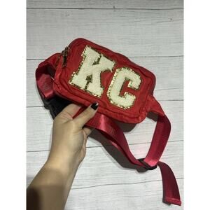 KC Initial Kansas City Patch Bum Bag Waist Fanny Bag Red Adjustable